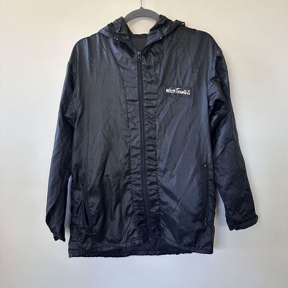 Hiking Gorpcore Vintage Wild Things Windbreaker Nylon Track in Black Large - Picture 7 of 10
